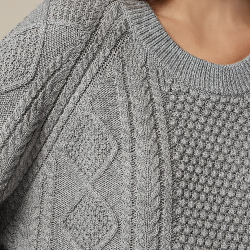 Cotton Cable-Knit Crewneck Sweaters