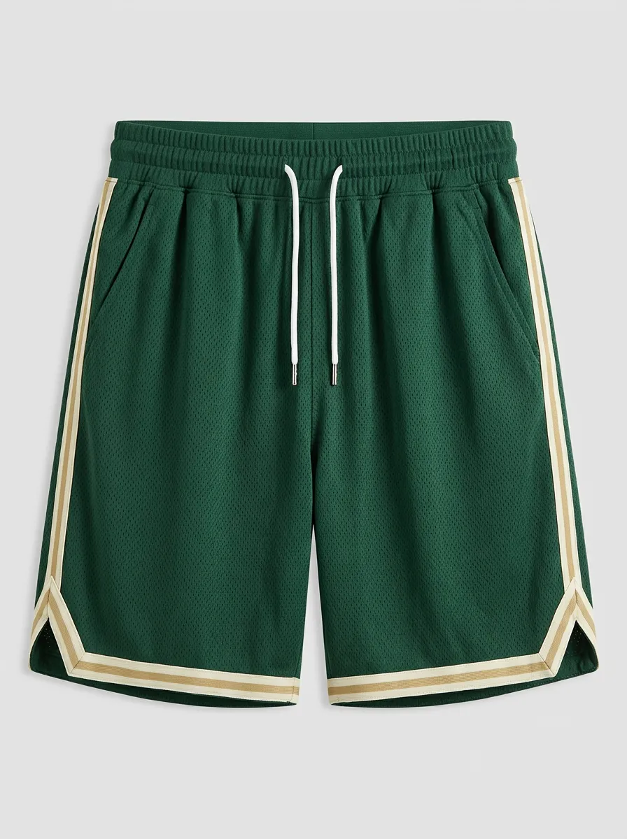 Urban Striped Detail Mesh Detail Detail Men's Basketball Shorts