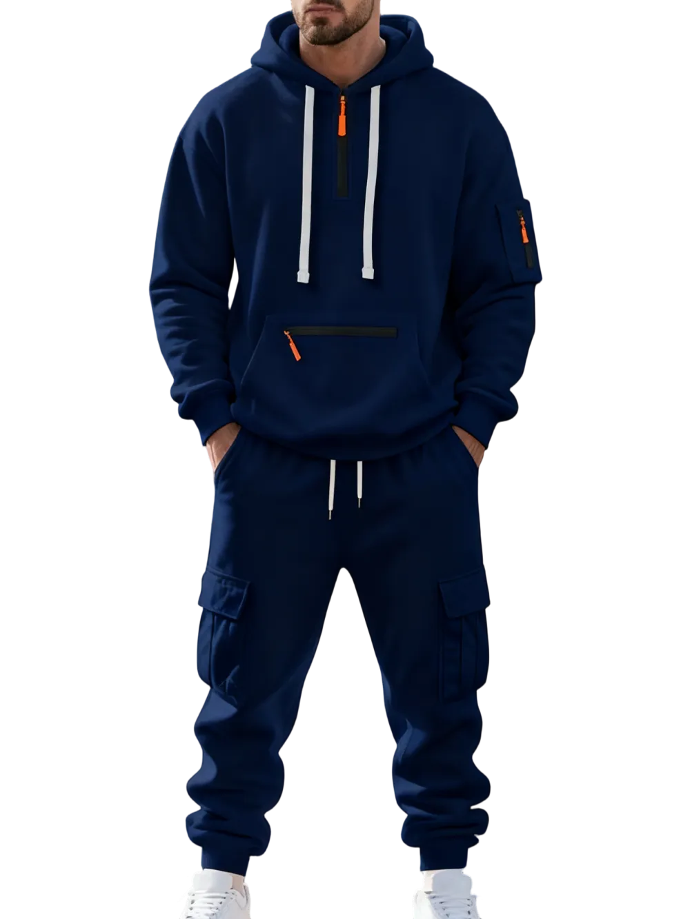 Clearance sale!Men’s Winter Fleece-Lined Set – Warm Casual Workwear Outfit with Multi-Pocket Jacket & Pants