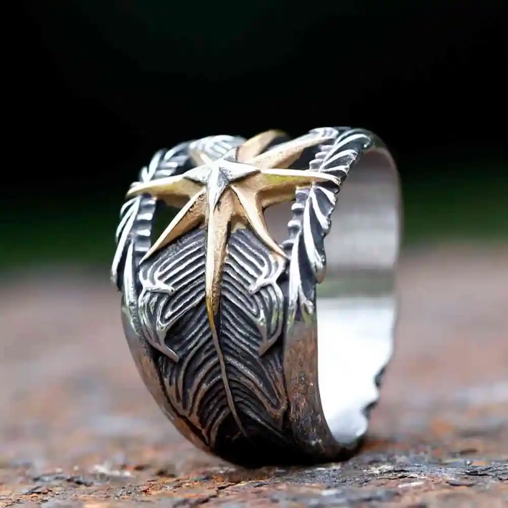 Men's Compass Star Ring