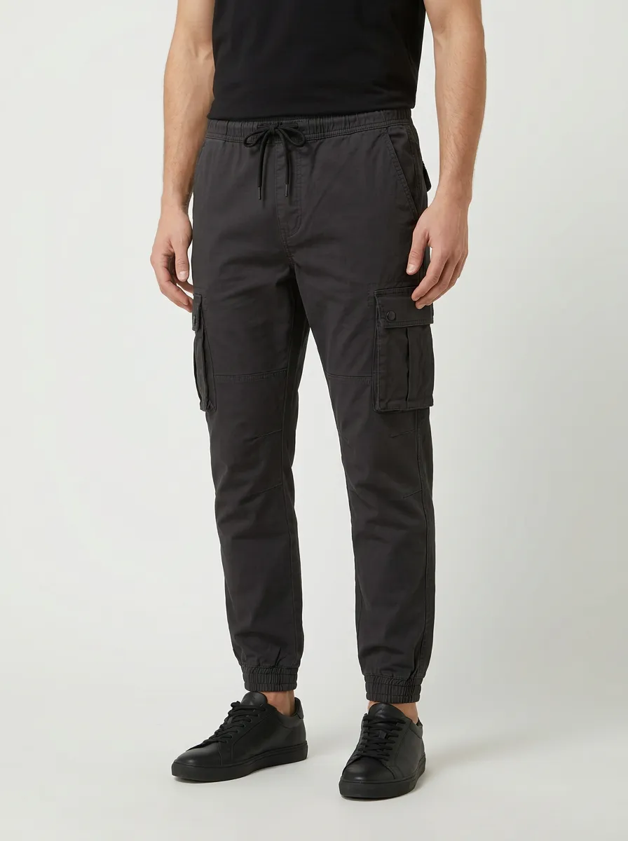 Utility Multi-Pocket Printed Solid-Style Men's Cargo Pants
