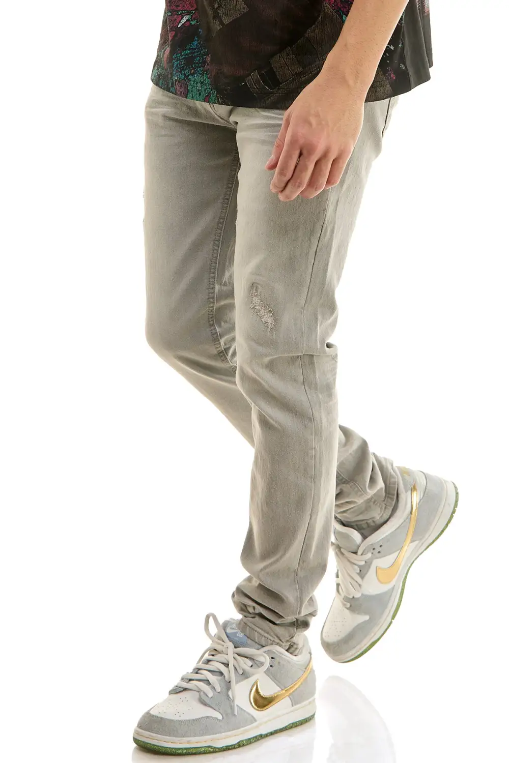 Men's Clean Skinny Distressed Stretch Jeans
