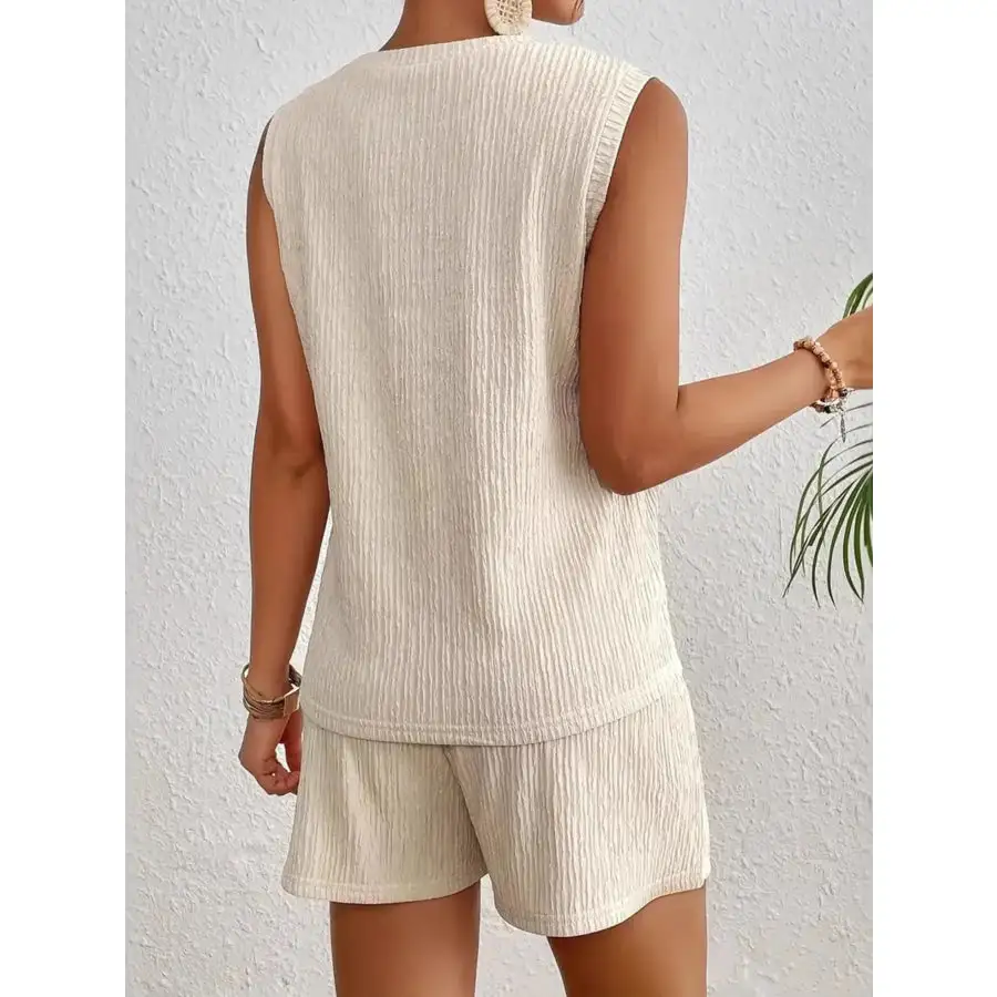 Round Neck Tank Top and Shorts Set