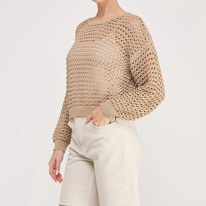 Open Knit Sweater Top