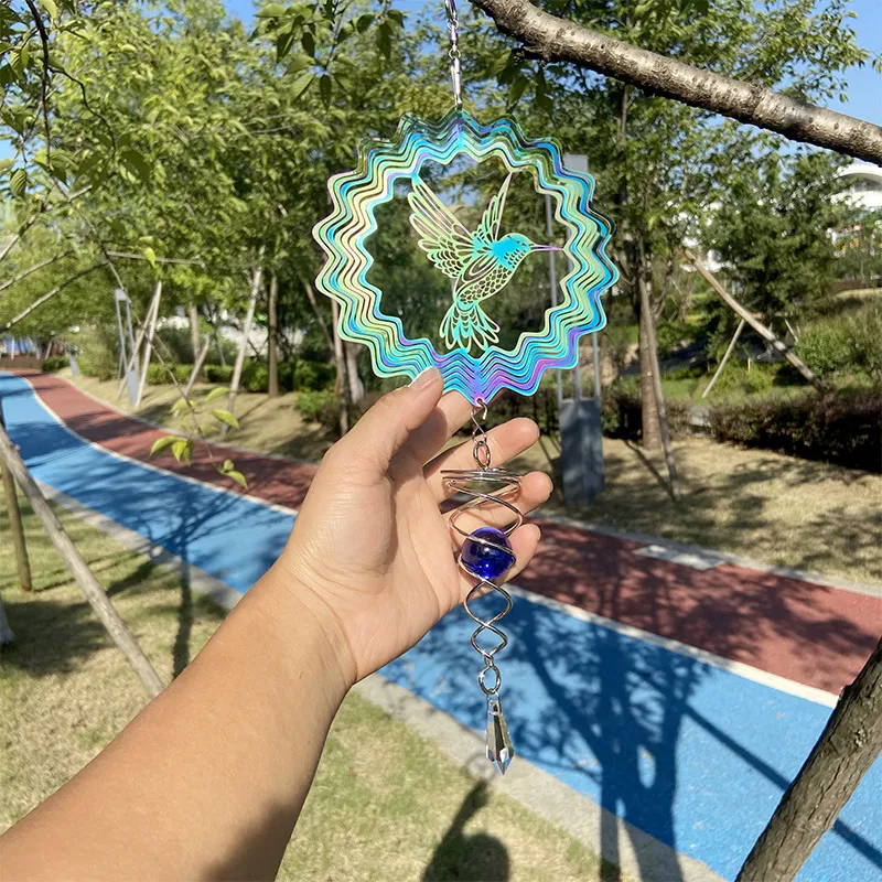 🎉 2025 Hot Sale - 6 INCH 3D Rotating Mandala Wind Chime