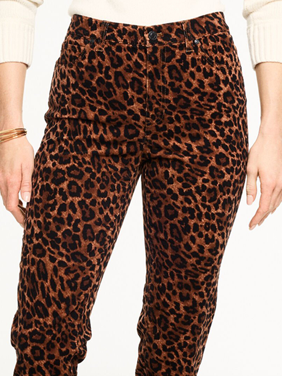 Women'S Statement Leopard Print Corduroy Casual Pants