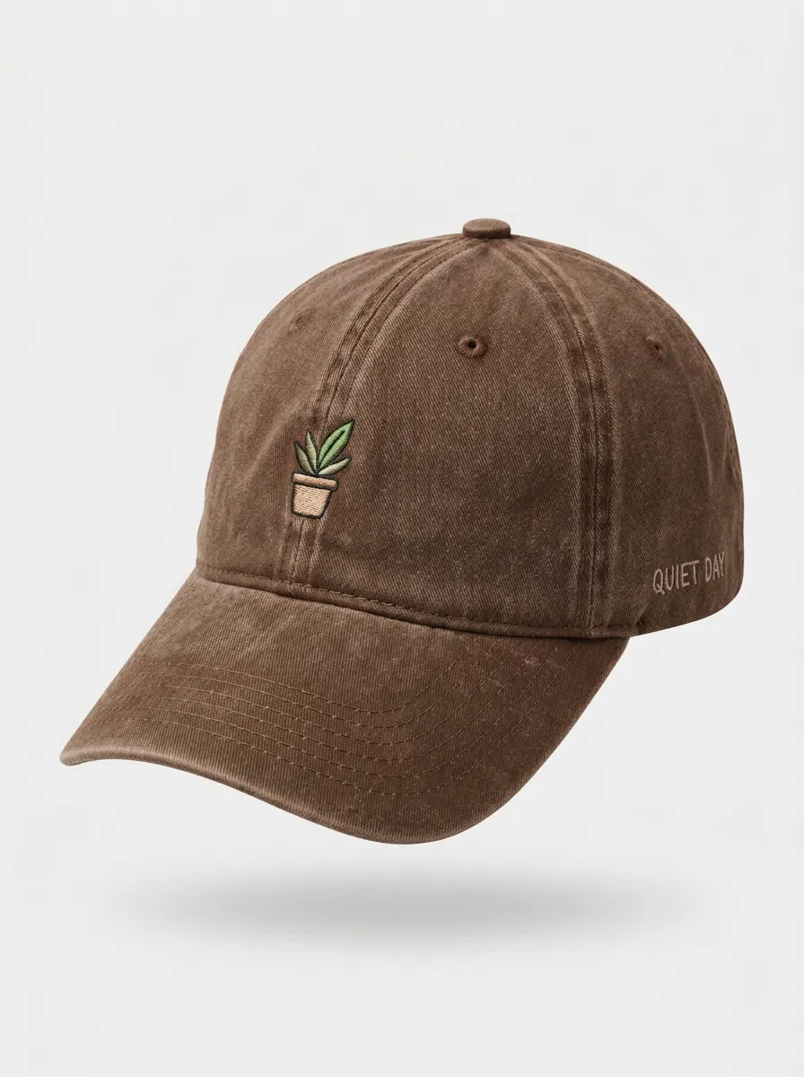 Relaxed Plant-Lover Quiet-Day Embroidered Unisex Baseball Cap
