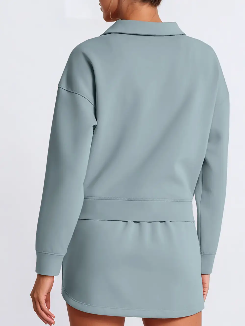 Sport Collar Top Skirt Set