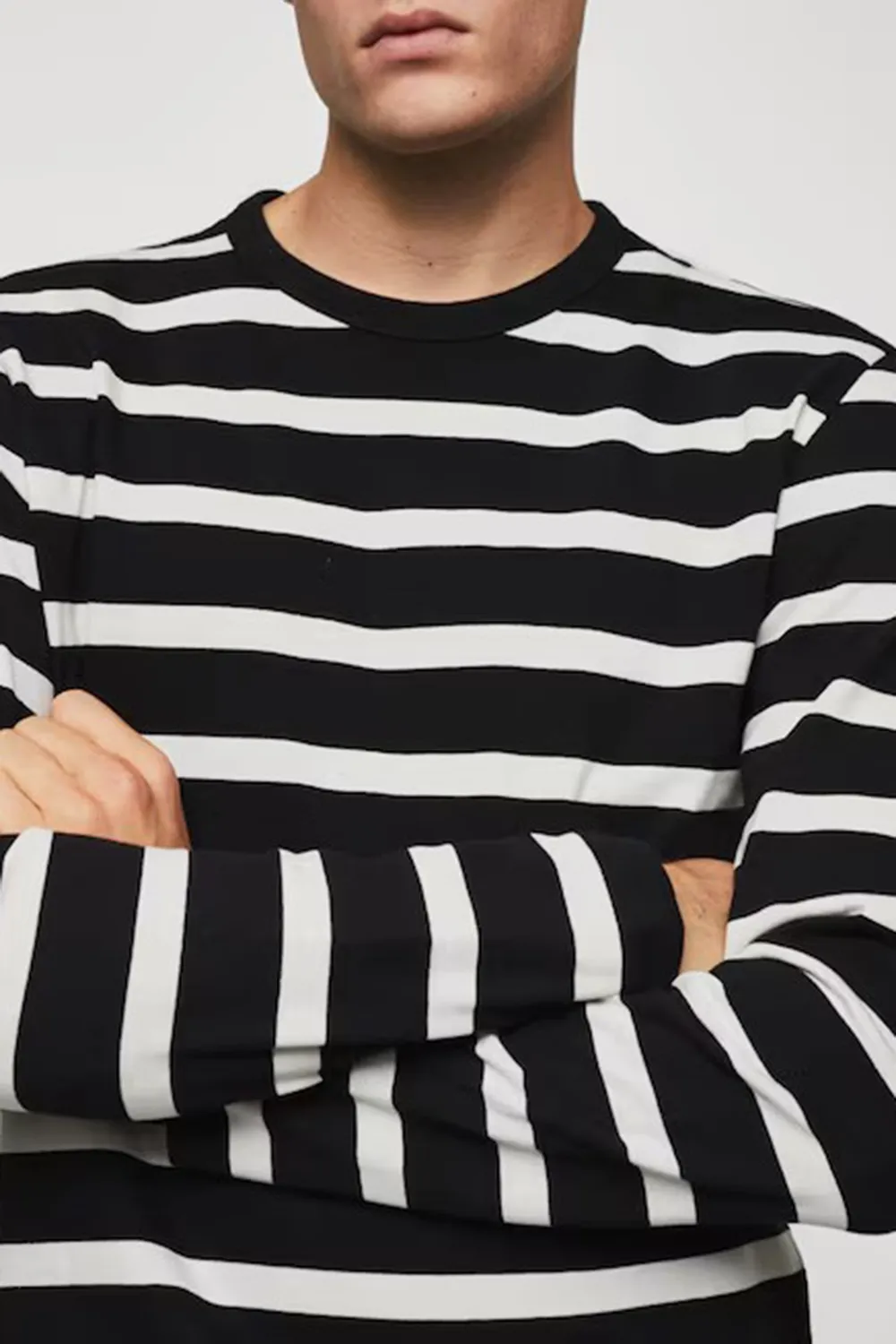 Striped Cotton Long Sleeves T-Shirt