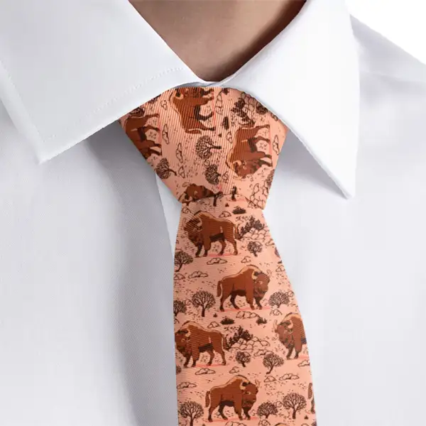 Bison Pattern Necktie