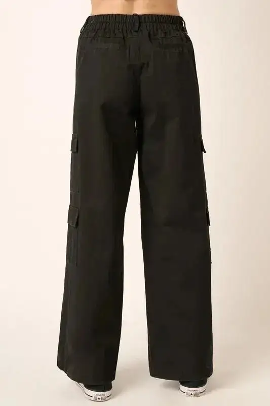 Low Rise Cargo Pants Streetwear Trousers Elastic Waist Comfy