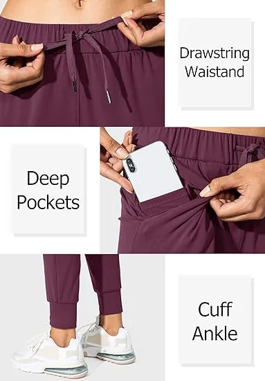 7PACK-Women'S Athletic Pants With Adjustable Drawstring Pockets For Running, Lounging, Workout, And Jogging