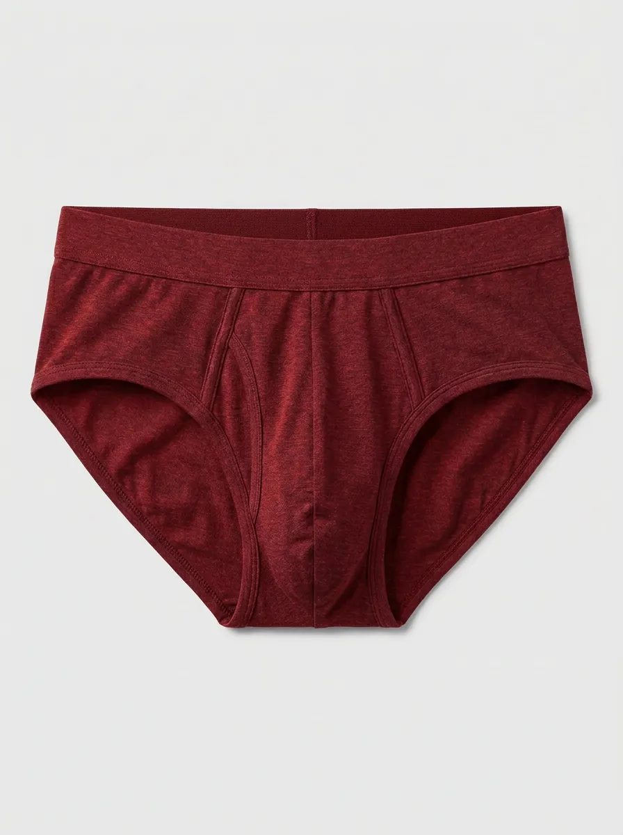 Men's Navy Heather Solid Color Printed Briefs