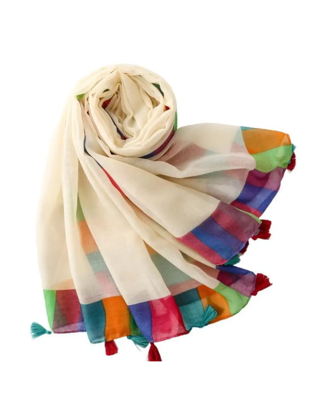 Border Tassel Scarf