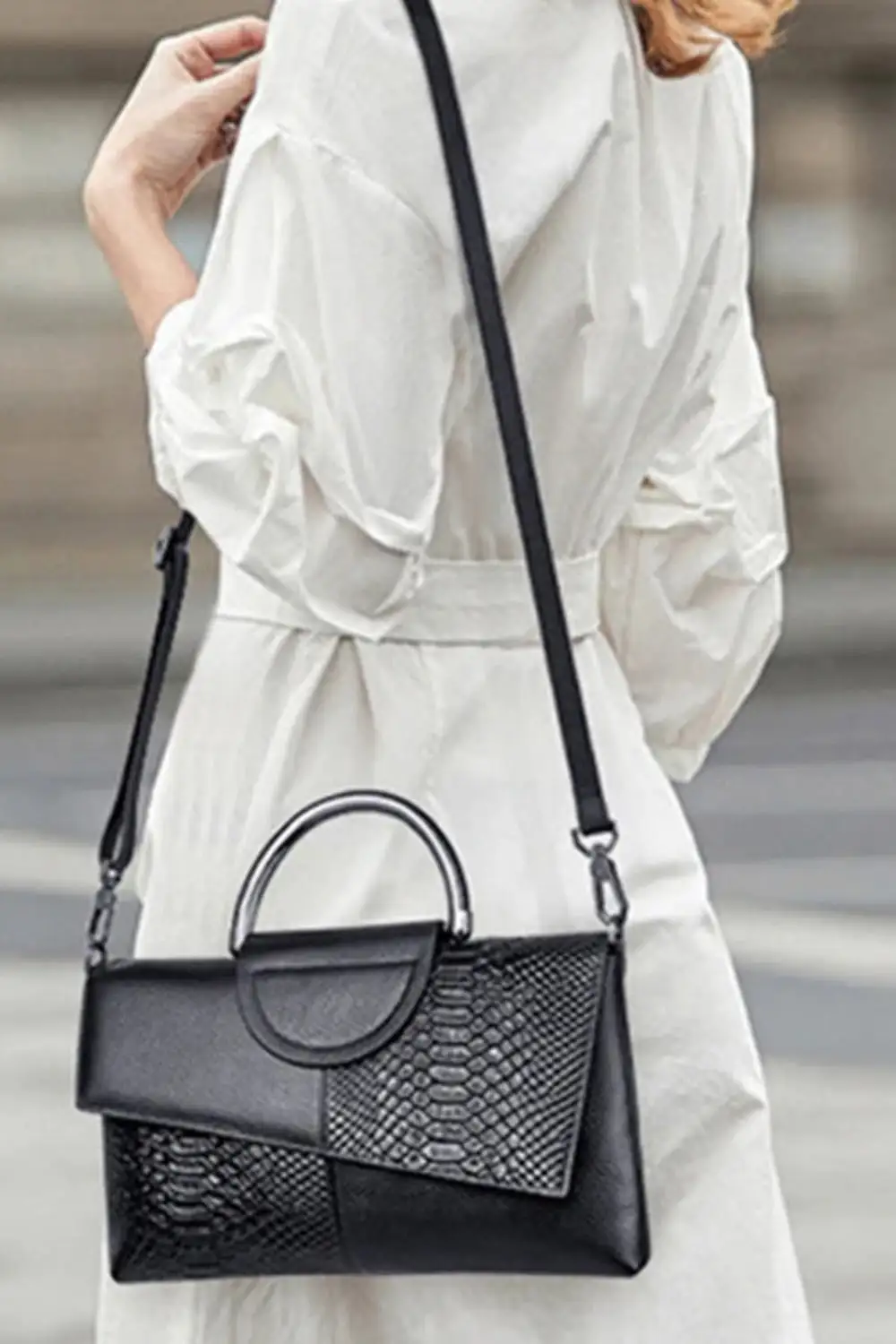Minimalist Flap Cover Shoulder Bag Soft PU