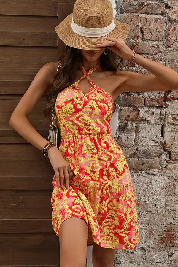 Halter Neck Sleeveless Casual Dress