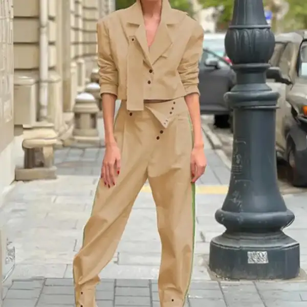 Lapel Short Casual Dress