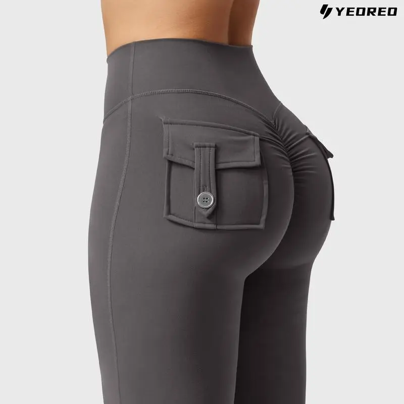 Flare Leggings with Pockets Butt-Lifting | High-Waist | Breathable | Four-Way Stretch | Squat-Proof