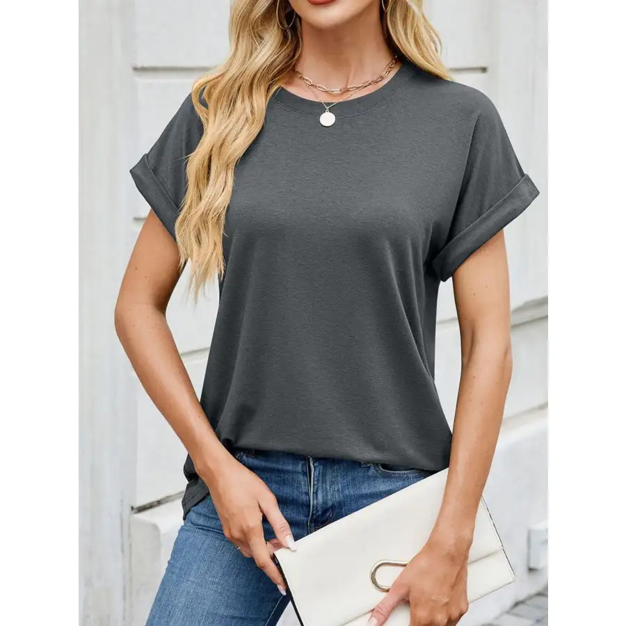 Polished Casual Rolled Sleeve T-shirt