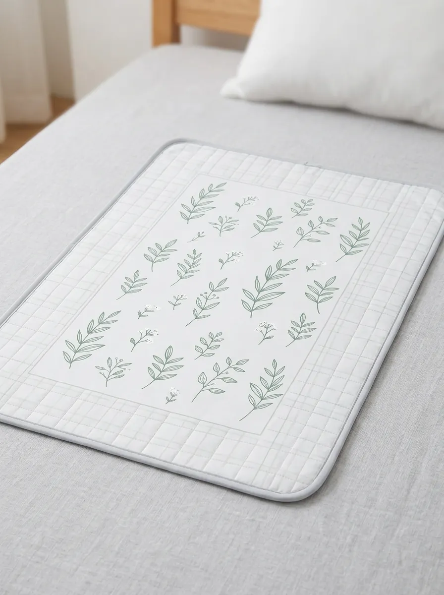 Botanical Nature Lover Green Leaves Pattern Cooling Mat
