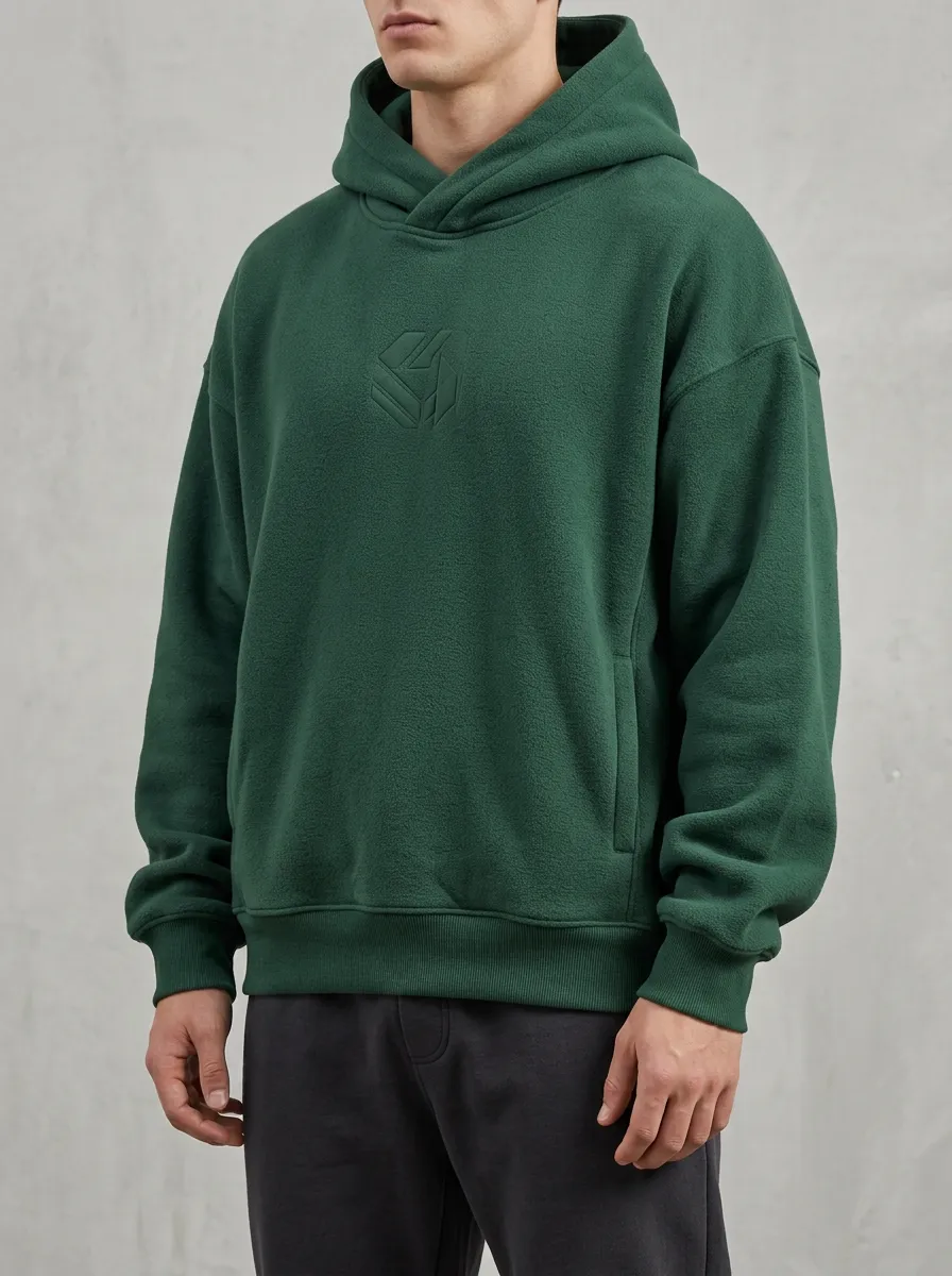Men's Minimalist Geometric Logo Embossed Printed Hoodie