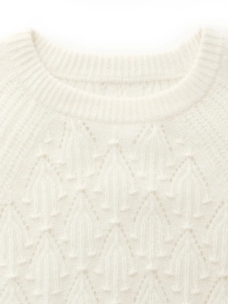 Cashmere Openwork Women Sweater