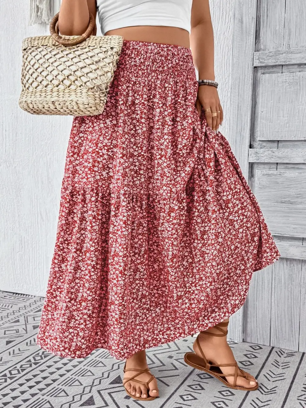 Relaxed Printed Floral Skirt