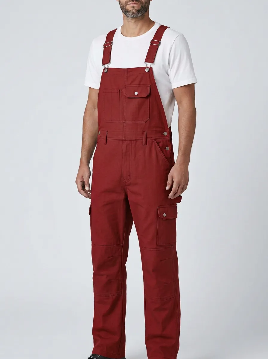 Men's Streamlined Multi-Pocket Bib Work Overalls