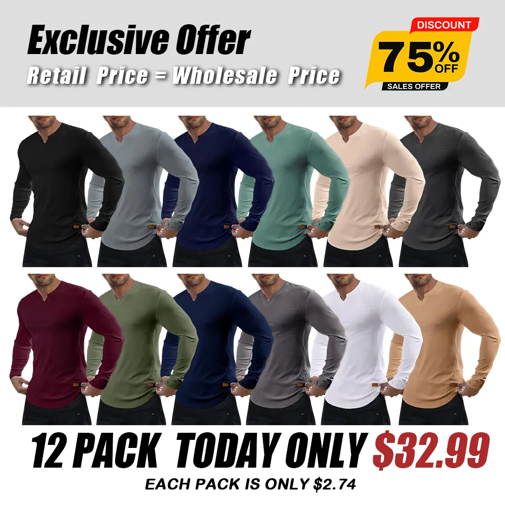 Men's solid color casual slim fit T-shirt