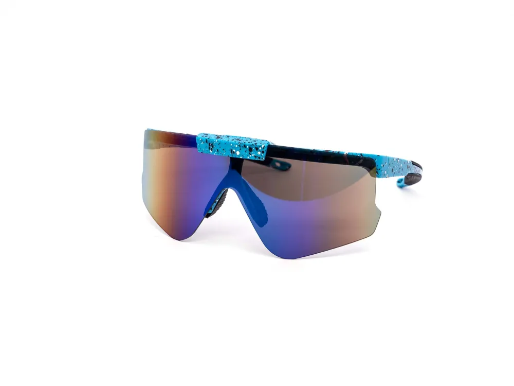 12-Pack Oversized Sport Rimless Shield Burnt Mirror Sunglasses