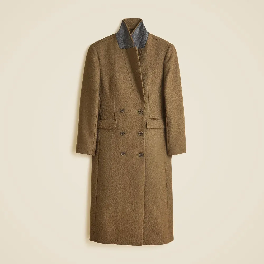 double-breasted topcoat  wool-blend