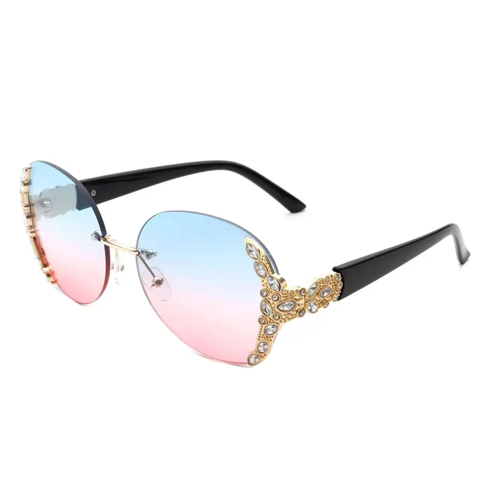 Simple Oval Round Frame Sunglasses
