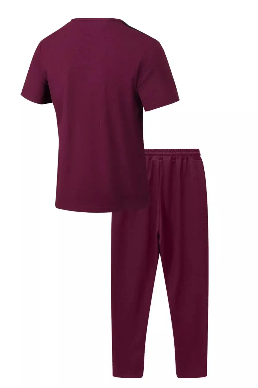 Men's Full Size Lace Up Front Top and Pants Set