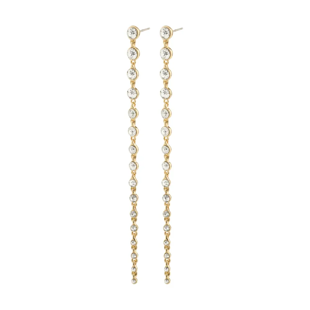 Neat Crystal Chain Earrings