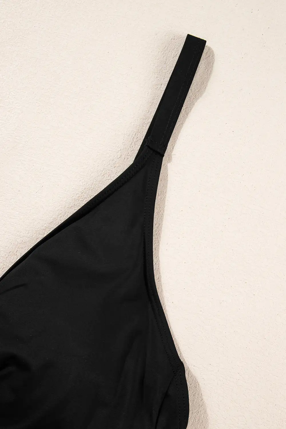 V Neck Twist Ruched One Piece Swimsuit