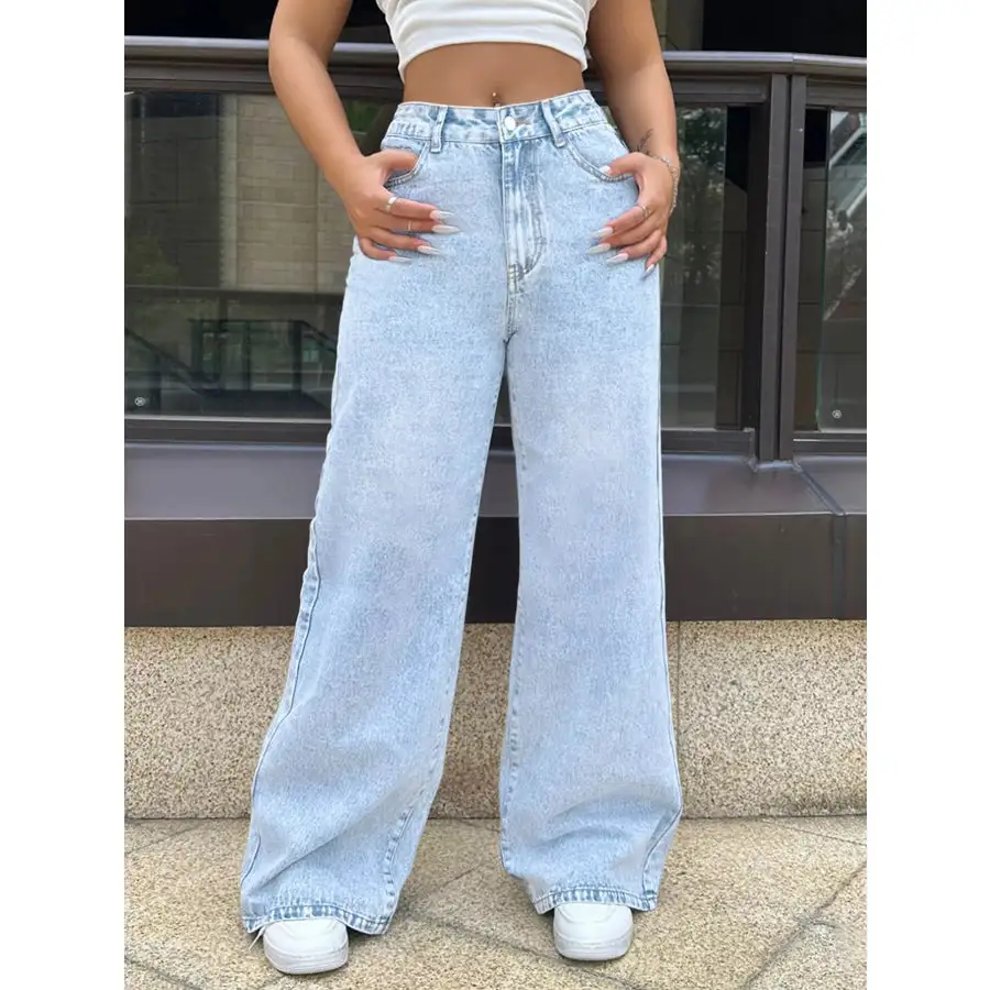 High Waisted Wide Leg Jeans Jeans