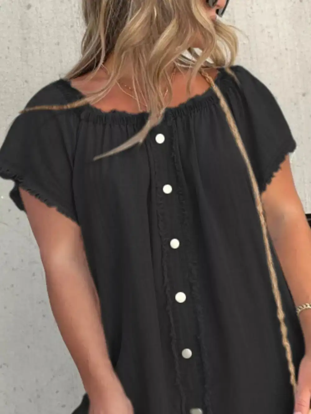Denim Button Front Dress Casual