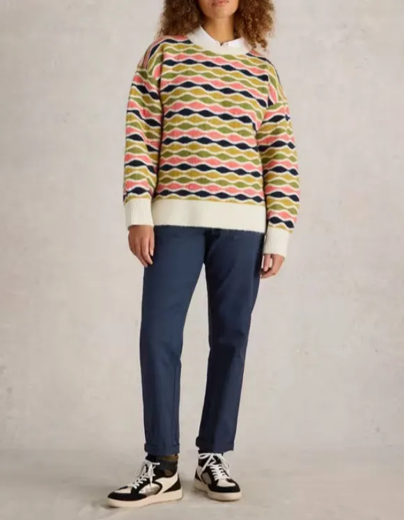 Crew Neck Art Graphic Jumper