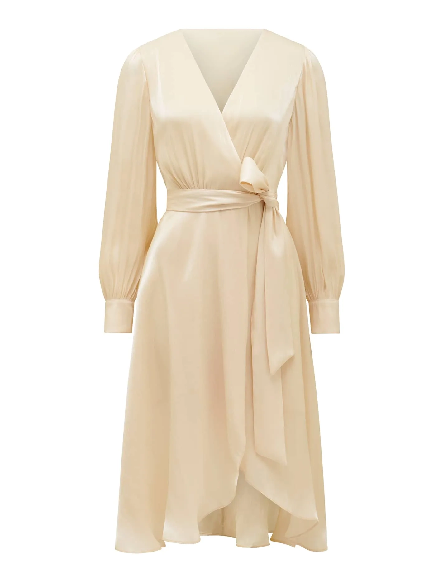 Petite Metallic Wrap Midi Dress