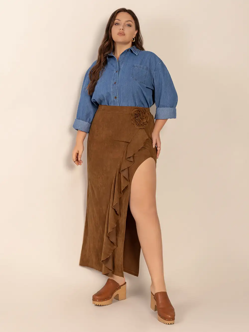 Ruffle Trim Ruffled Skirt
