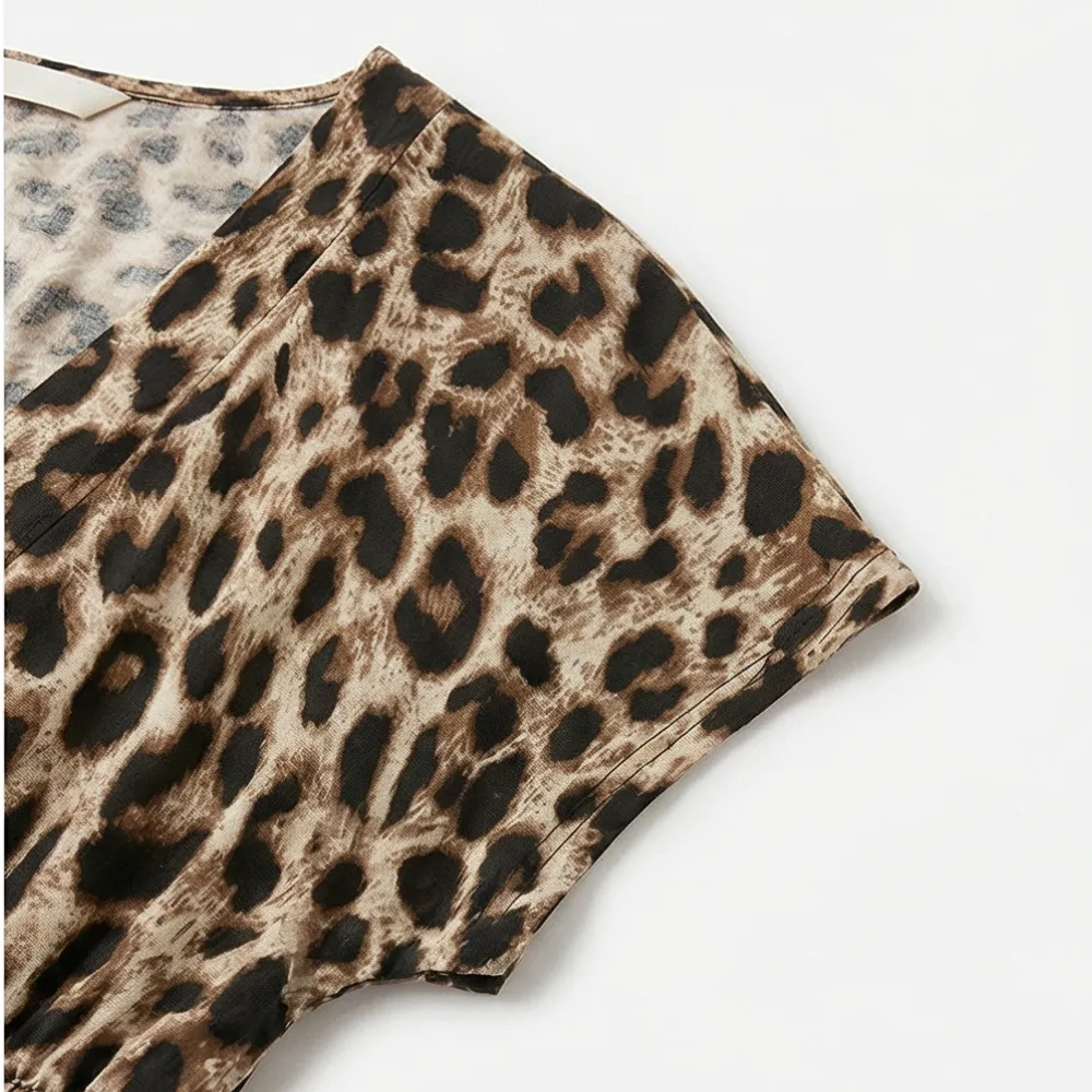 Ruched Waist Leopard Maxi Dress
