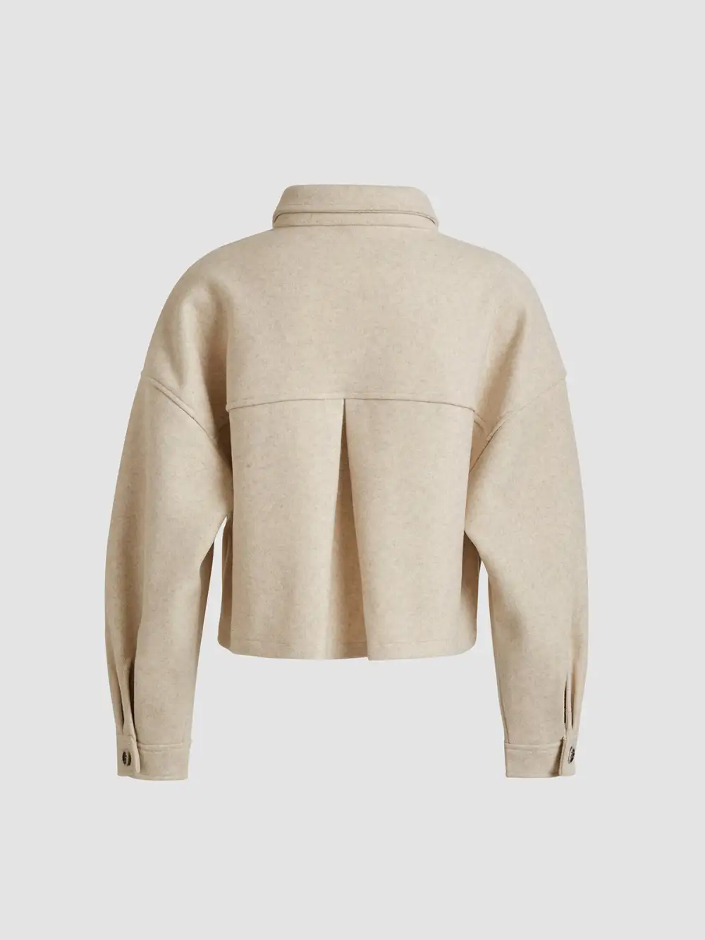 Brushed Wool Button Front Cropped Jacket