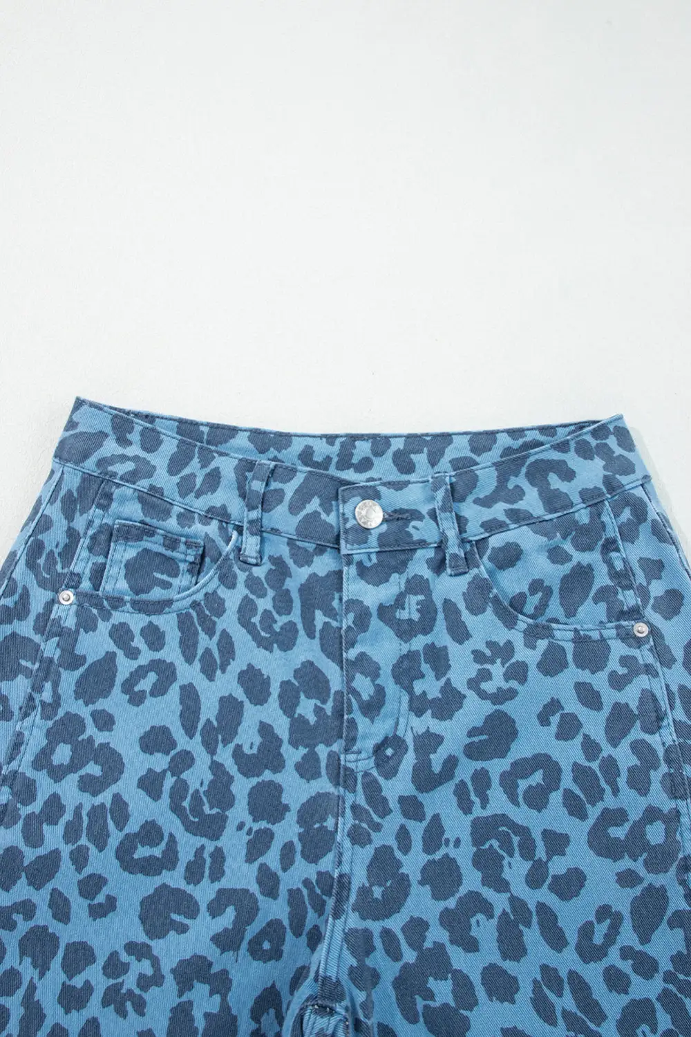 Loose Leopard Print Straight Jeans