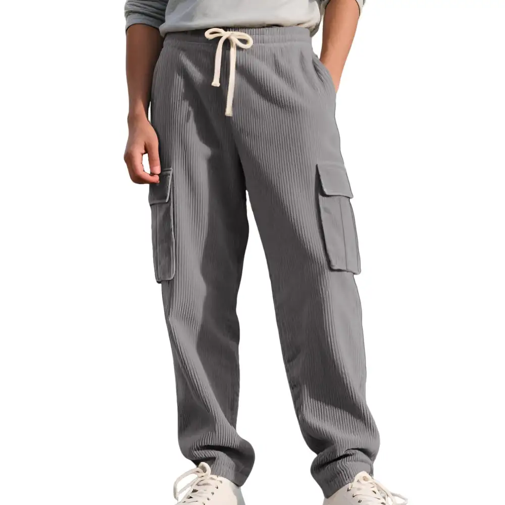 Men's Casual Utility Cargo Waistband Pockets Cargo Pants
