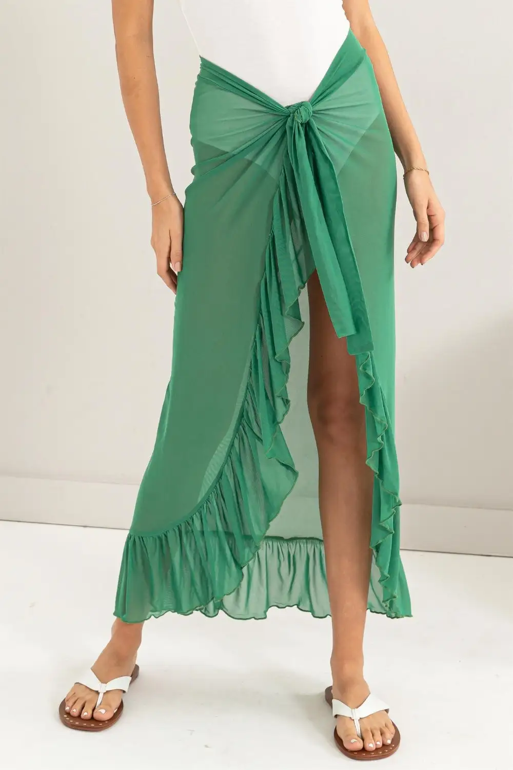 Hyfve Ruffle Trim Sarong Skirt Swim Cover Up