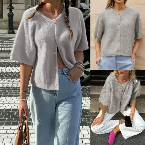 Women's Short-Sleeve Cardigan Sweater🔥10-Pack -Only $24