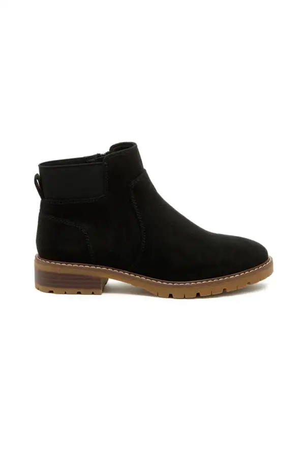 Classic Suede Zip Entry Ankle Bootie
