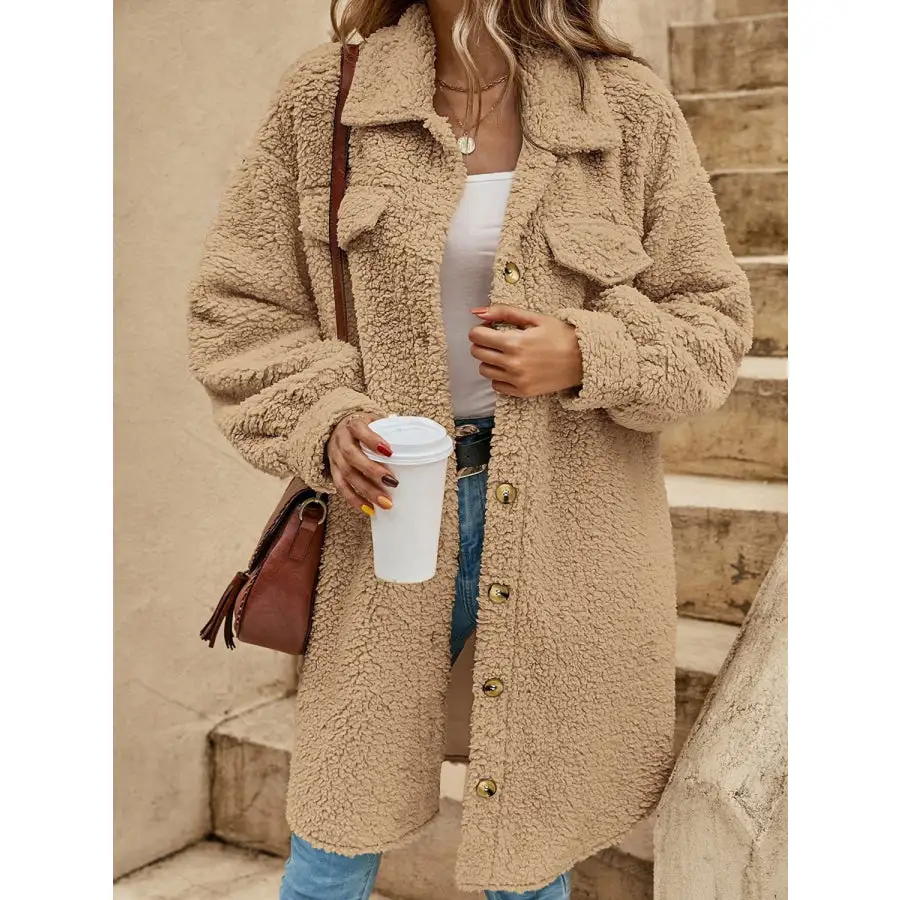 Collared Button Down Coat Jacket