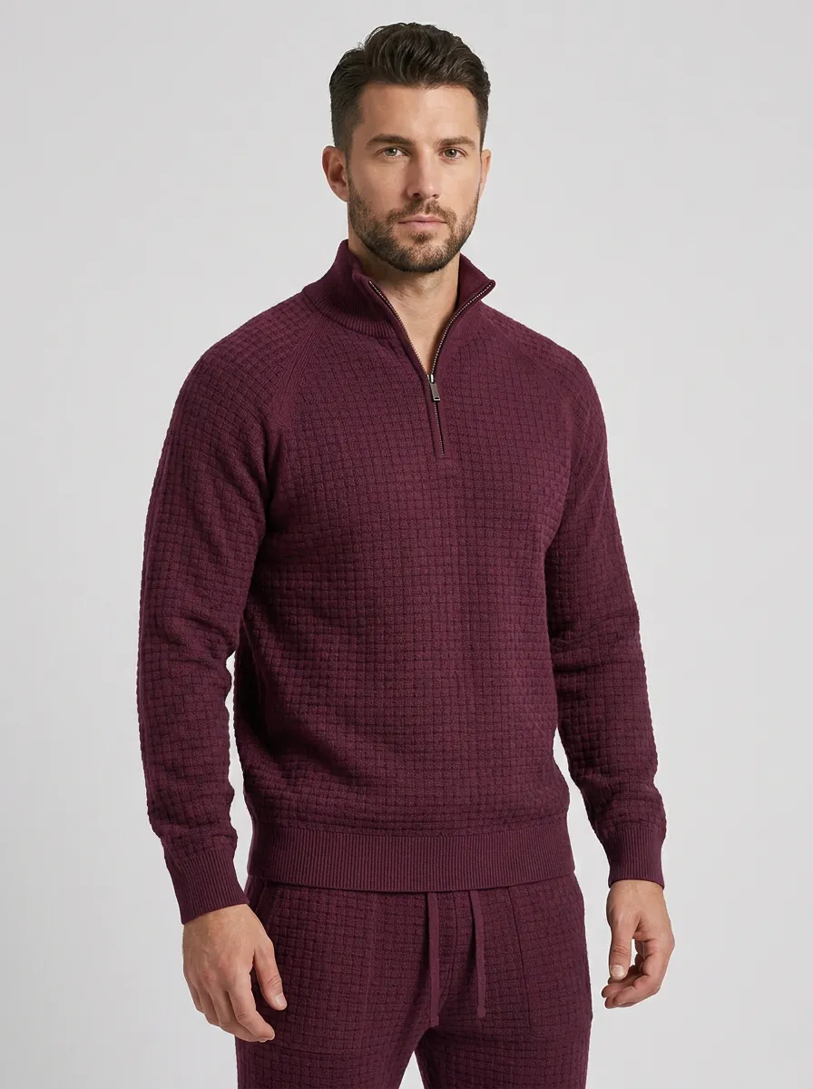 Quarter-Zip Men's Quarter-Zip Knit Tracksuit Set