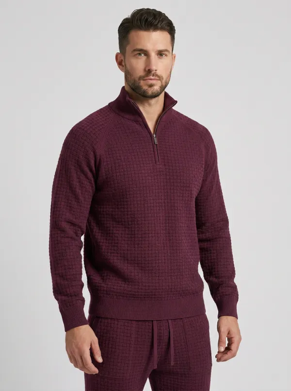 Quarter-Zip Men's Quarter-Zip Knit Tracksuit Set